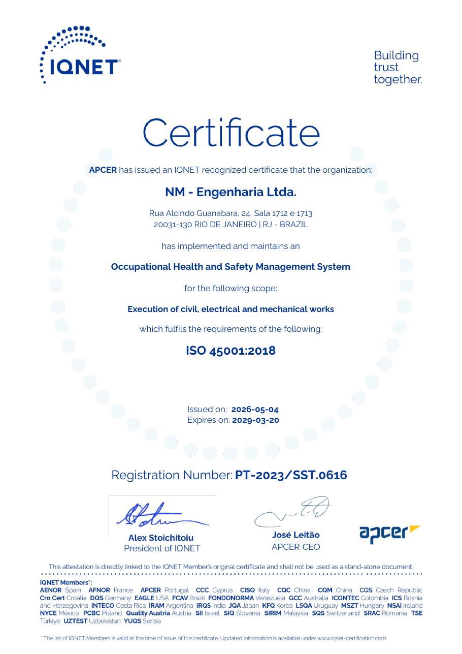 IQNet — ISO 45001:2018